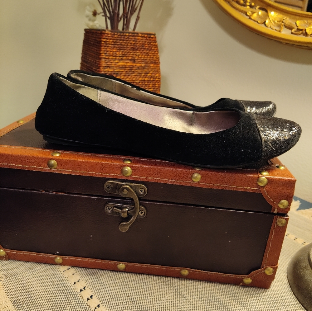 Suede leather ballet slipper  flat